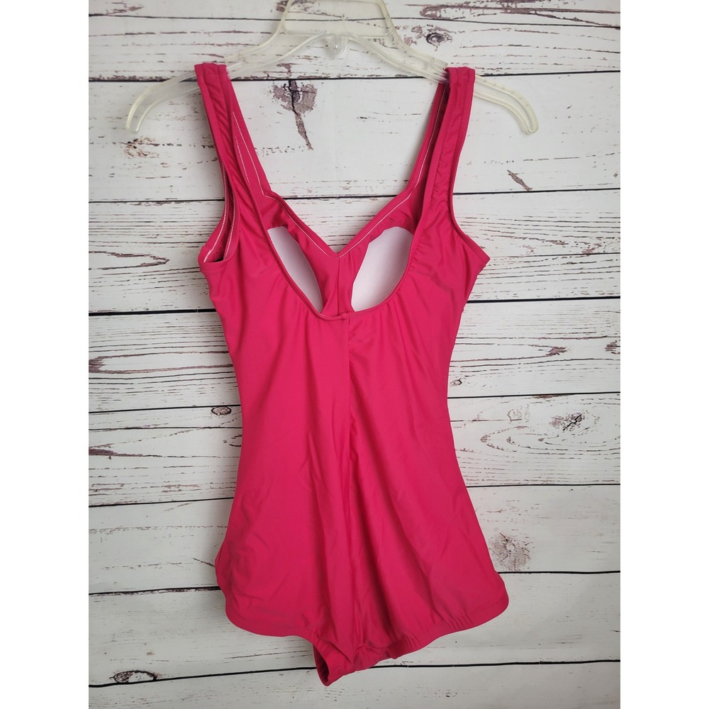 Maxine of Hollywood One Piece Swimsuit Swim Size 8 Pink Ruched Tummy‎ Control - Picture 10 of 13